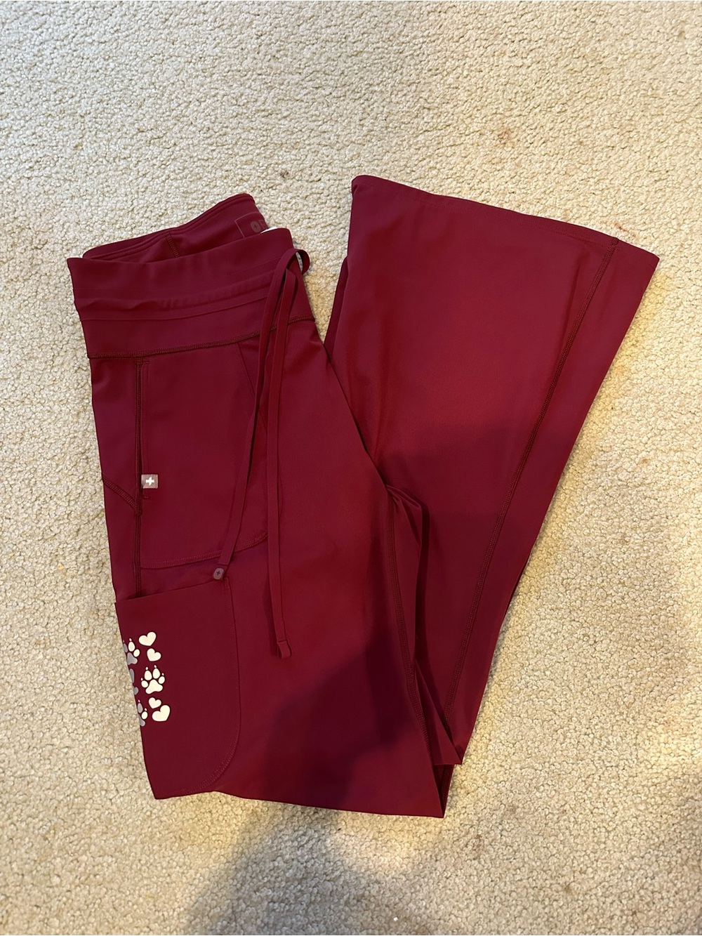 FIGS BURGUNDY High-waisted Seville Scrub Pants- SIZE XL - Picture 1 of 5